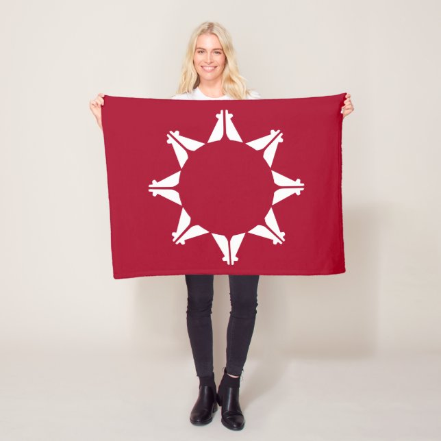 Oglala Lakota Sioux Flag  Fleece Blanket (In Situ)