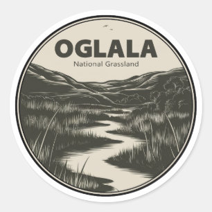 Oglala National Grassland Nebraska Stream Classic Round Sticker