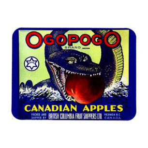 Ogopogo Canadian apples fruit crate label Magnet