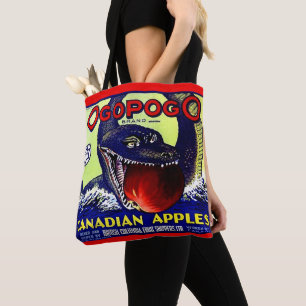 Ogopogo Canadian apples fruit crate label print Tote Bag