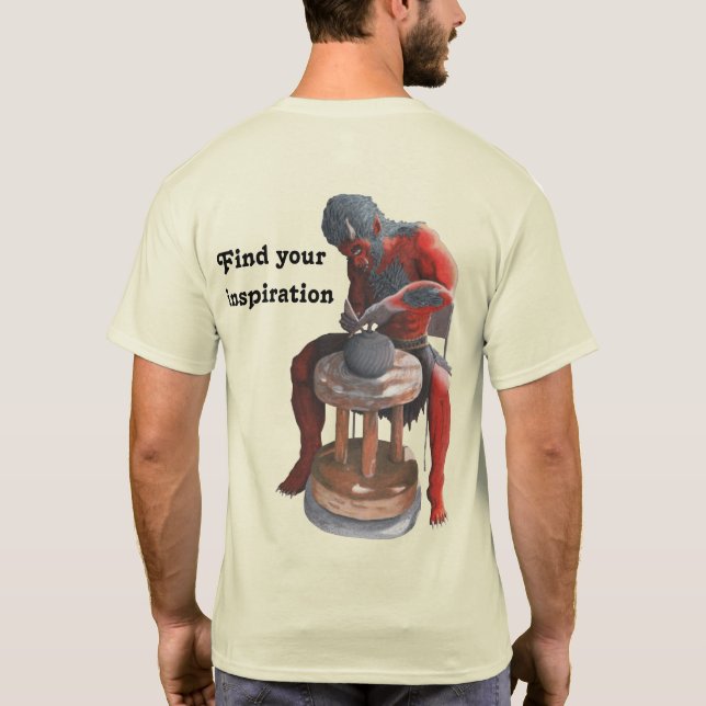 Ogre Making Japanese Pottery Fantasy Art Shirt (Back)