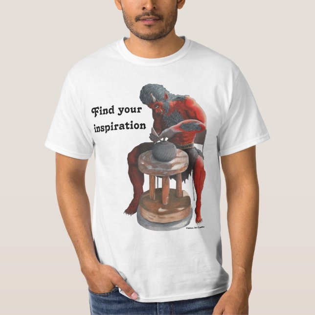 Ogre Spinning Pottery Wheel Fantasy Art Shirts (Front)
