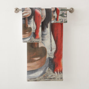 Ogre Using Pottery Wheel Fantasy Art Bath Towels