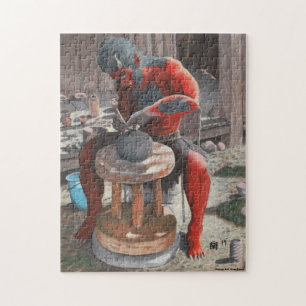 Ogre Using Pottery Wheel Medium Jigsaw Puzzle