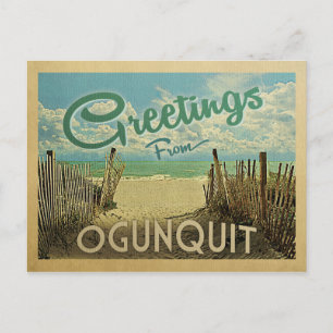 Ogunquit Beach Vintage Travel Postcard