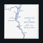 Ogunquit Maine Map Elegant Wedding Favour Magnet<br><div class="desc">These Ogunquit, Maine map wedding favour magnets are perfect to welcome your out of town guests with welcome bag goodies, or customise them for your wedding party. The heart is over Cliff House Maine, but you can move the heart by clicking "Edit Using design tool" under "Personalise". These custom wedding...</div>