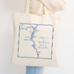 Ogunquit Maine Map Elegant Wedding Welcome Tote Bag<br><div class="desc">These Ogunquit, Maine map tote bags are perfect to welcome your out of town guests with welcome bag goodies, or customise them for your wedding party. The heart is over Cliff House Maine, but you can move the heart by clicking "Edit Using design tool" under "Personalise". These custom wedding totes...</div>