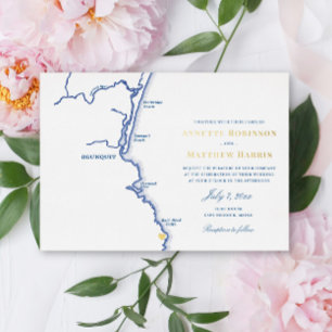 Ogunquit Maine Wedding Elegant Navy and Gold