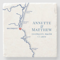 Ogunquit Maine Wedding Favour Southern Maine Map
