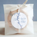 Ogunquit Maine Wedding Favour Thank You Classic Round Sticker<br><div class="desc">This Ogunquit Maine Map "Thank You" Sticker is perfect for your wedding favours at any of the great wedding venues near Ogunquit including Cliff House Maine, Ogunquit River Inn, The Colonial Inn, The Beachmere Inn, Arrowheads Estate, Josias River Farm, Ogunquit Museum of American Art, Footbridge Beach or Ogunquit Beach. This...</div>