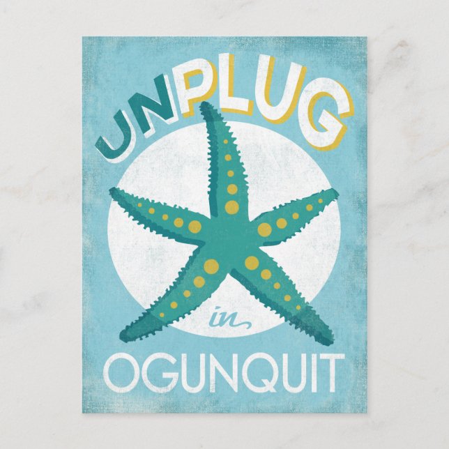 Ogunquit Starfish Beach Nautical Postcard (Front)