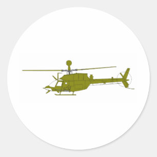 OH-58D Observation Helicopter Classic Round Sticker