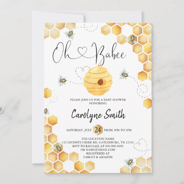 Oh Babee Baby Shower Invitation (Front)