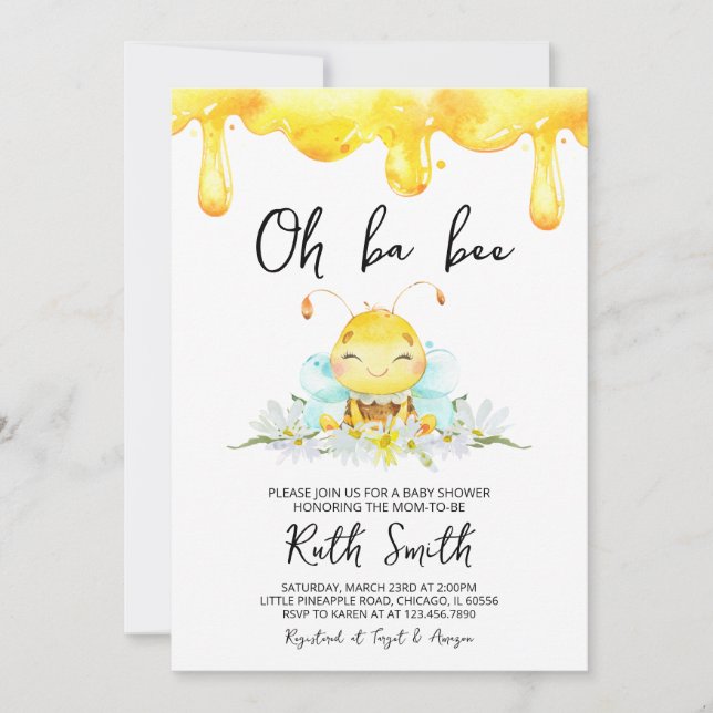 Oh BaBee Baby Shower Invitation (Front)