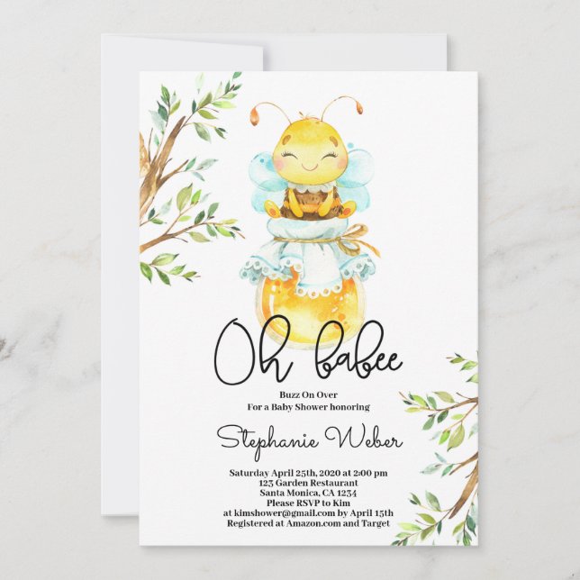 Oh babee Baby Shower Invitation (Front)