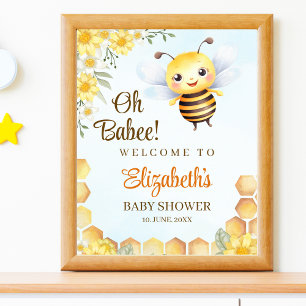 Oh Babee, Baby shower with Wild bee Poster