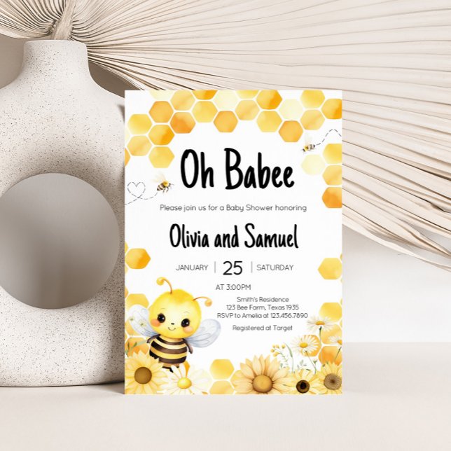 Oh Babee Bee Baby Shower Invitation (Oh Babee Baby Shower Invitation)