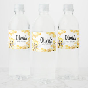 Oh Babee Bee Baby Shower Water Bottle Label