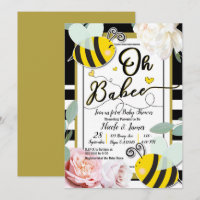 Oh BaBEE Bee Floral Yellow Gold Baby Shower