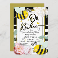 Oh BaBEE Bee Floral Yellow Gold Baby Shower