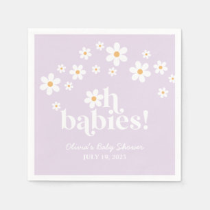 Oh Babies! Daisy lilac Baby Shower Napkin
