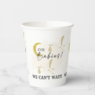 Oh Babies! Neutral Twin Storks Baby Shower  Paper Cups