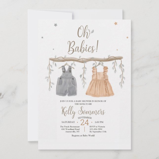 Oh Babies Shower Invitation (Front)