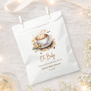 Oh Baby A Baby is Brewing Brown Coffee Baby Shower Favour Bags