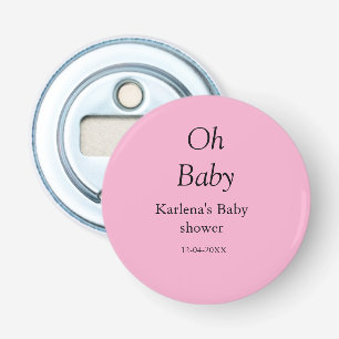 Oh baby add name baby shower date simple minimal t bottle opener