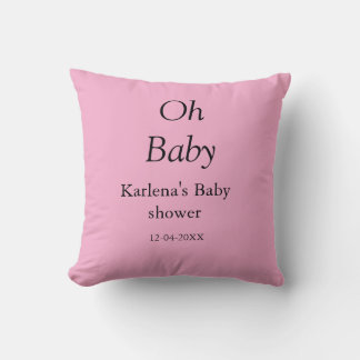 Oh baby add name baby shower date simple minimal t cushion