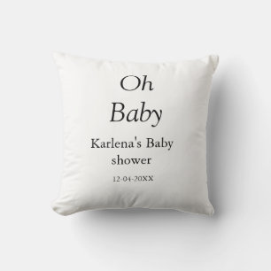 Oh baby add name baby shower date simple minimal t cushion
