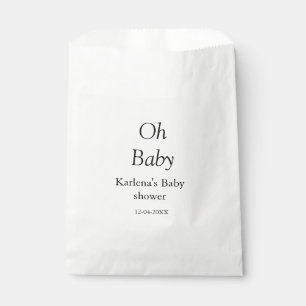 Oh baby add name baby shower date simple minimal t favour bags