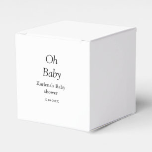 Oh baby add name baby shower date simple minimal t favour box
