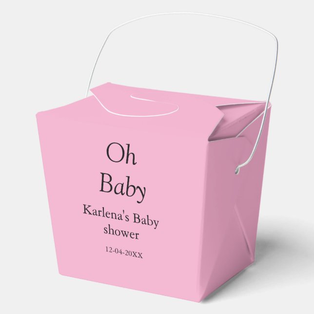 Oh baby add name baby shower date simple minimal t favour box (Front)