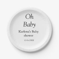 Oh baby add name baby shower date simple minimal t