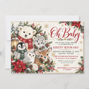 Oh Baby Arctic Animals Winter Baby Shower Invitation