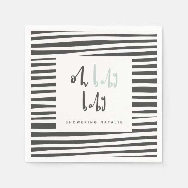Oh baby baby baby shower party napkin (Front)