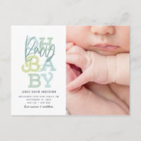 Oh baby baby modern photo birth announcement