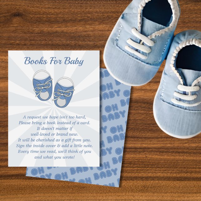 Oh Baby | Baby Shoes Dusty Blue Boy Book Request Enclosure Card (Creator Uploaded)