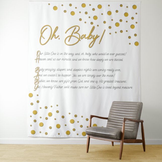 Oh, Baby! Baby Shower Backdrop-XL-2 Tapestry (In Situ)