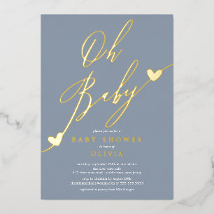 Oh Baby Baby Shower Foil Invitation