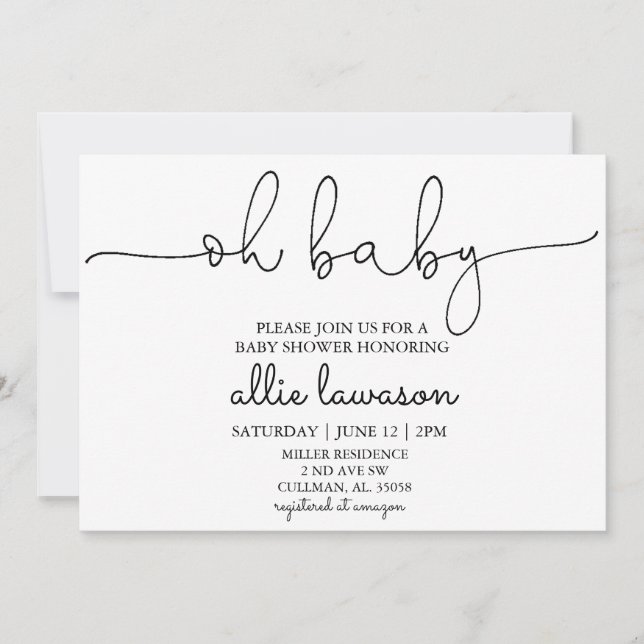 Oh Baby | Baby Shower Invitation (Front)