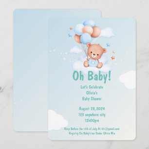 OH BABY BABY SHOWER INVITATION FOR BOYS