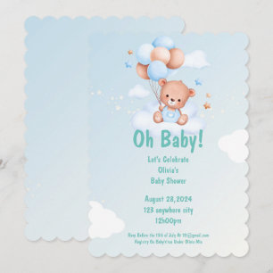 OH BABY BABY SHOWER INVITATION FOR BOYS
