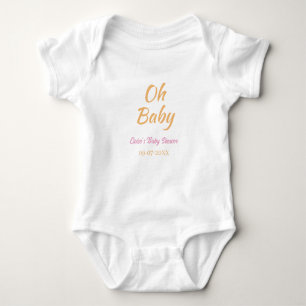 OH BABY BABY SHOWER ORANGE PURPLE SIMPLE MINIMAL BODYSUIT