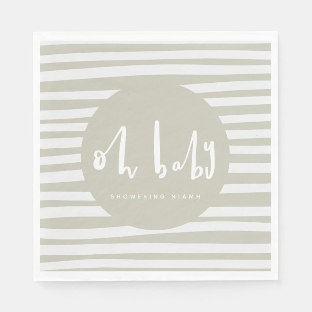 Oh baby, baby shower party napkins (Front)