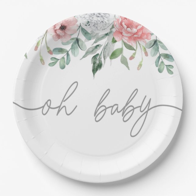 OH BABY, BABY SHOWER PARTY SUPPLIES NAPKINS PAPER PLATE (Front)