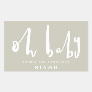 Oh baby, baby shower party thank you stickers