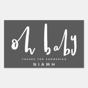 Oh Baby, baby shower Rectangular Sticker