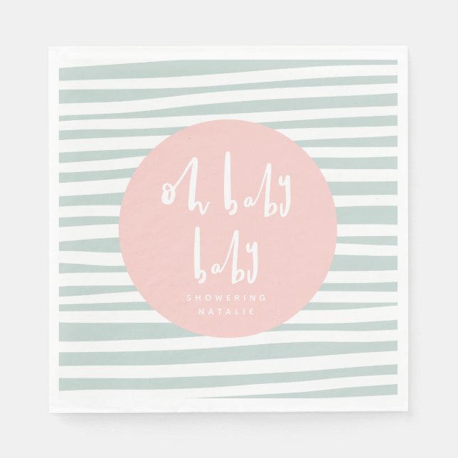 Oh baby baby twin baby shower party napkins (Front)